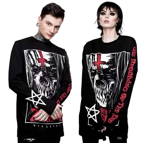 Killstar x Rob Zombie ✦ The End Long Sleeve Top ✦ Hellbilly Deluxe Collab S NWT - Picture 1 of 6